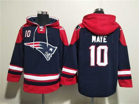 Men's New England Patriots #10 Drake Maye Navy Ageless Must-Have Lace-Up Pullover Hoodie,We sell and wholesale Men's New England Patriots #10 Drake Maye Navy Ageless Must-Have Lace-Up Pullover Hoodie on line form chian!